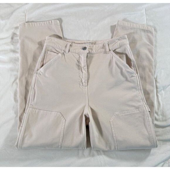 Aritzia Wilfred Free Brennan Pant High Waisted Utility Cargo Cream Gd Birch - Picture 7 of 14